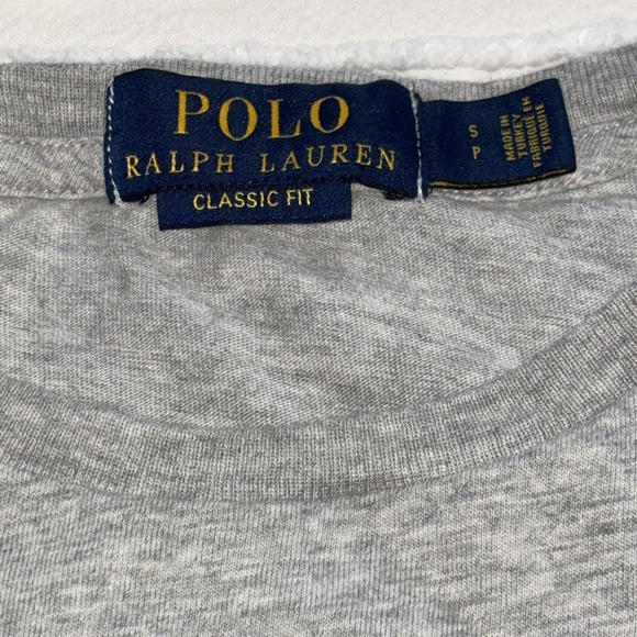 Polo Ralph Lauren Classic-Fit Short Sleeve Grey T- Shirt Green Big Pony Logo SzS - Picture 3 of 7